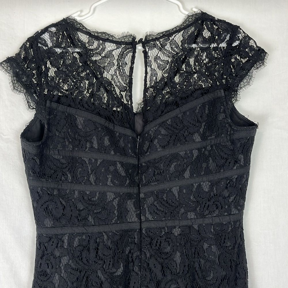 Adrianna Papell Black Lace Knee Length Cocktail Dress - Picture 6 of 8
